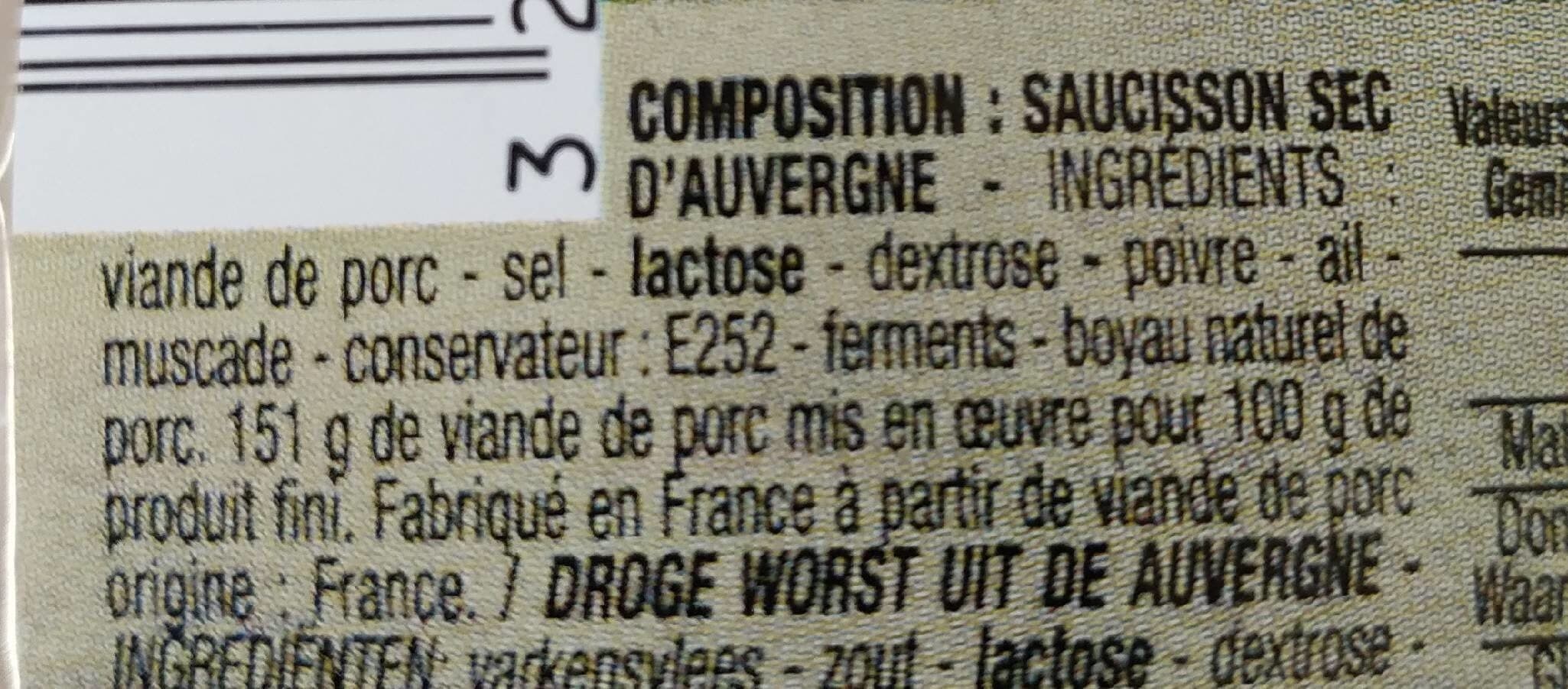Cora Saucisson d'Auvergne packshot