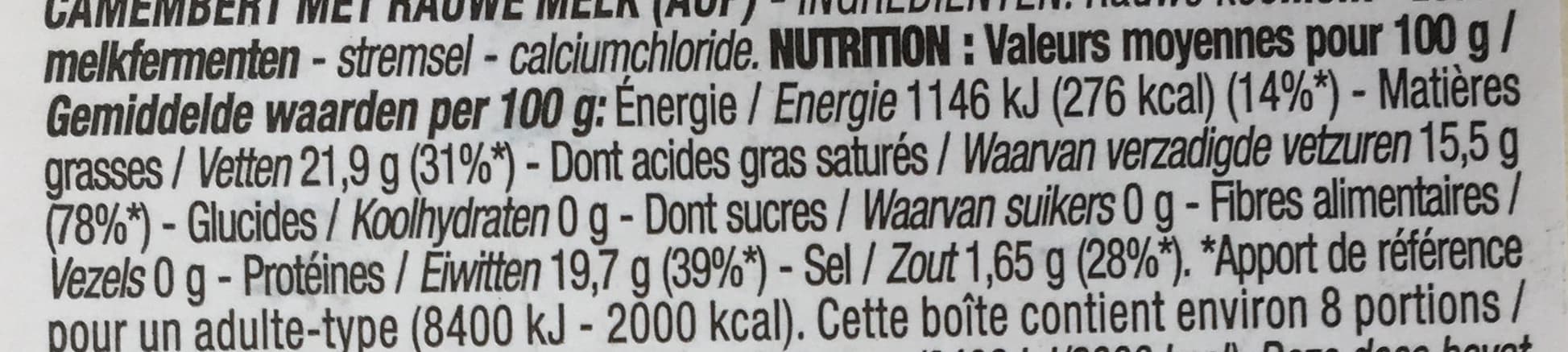 Cora Camembert de Normandie AOP au lait cru (21,9 % MG) packshot