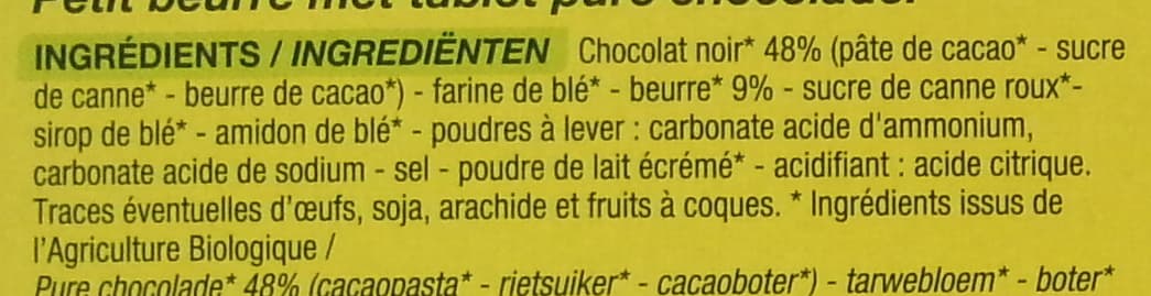 Nature Bio 12 petits beurre chocolat noir packshot