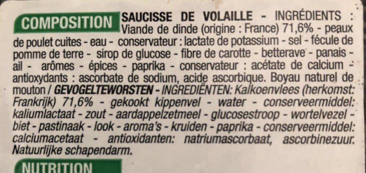 Cora Saucisse de volaille packshot