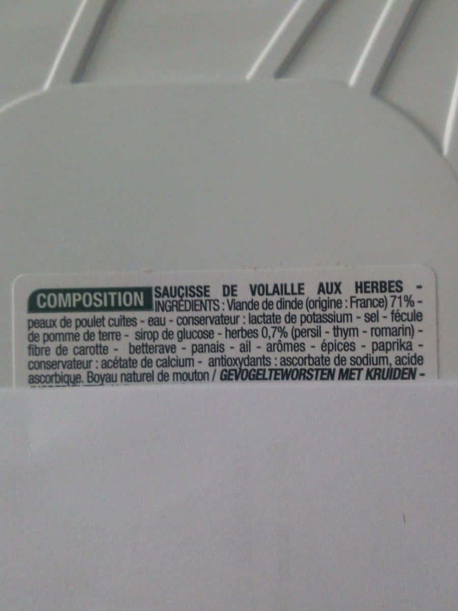 Cora Saucisse de volaille aux herbes packshot