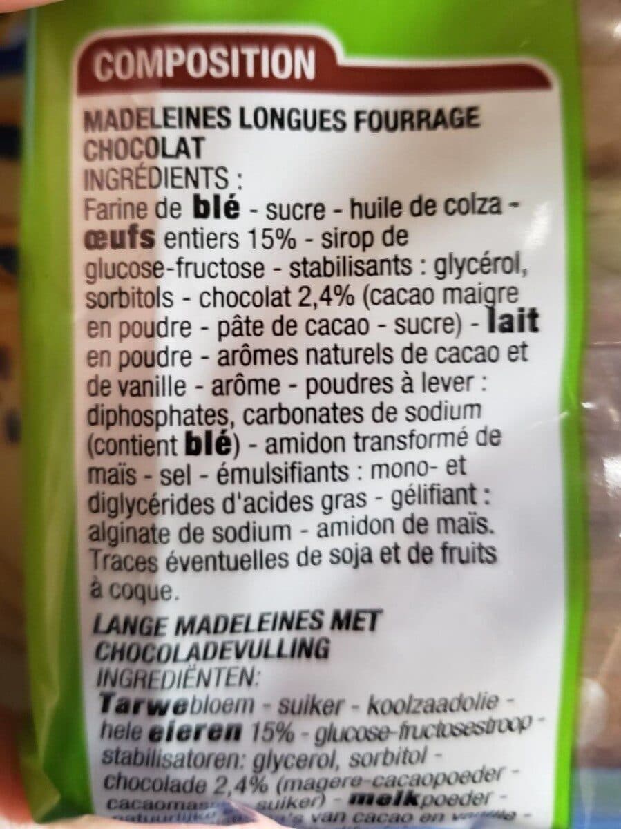Cora Madeleines fourrage chocolat gout noisette packshot