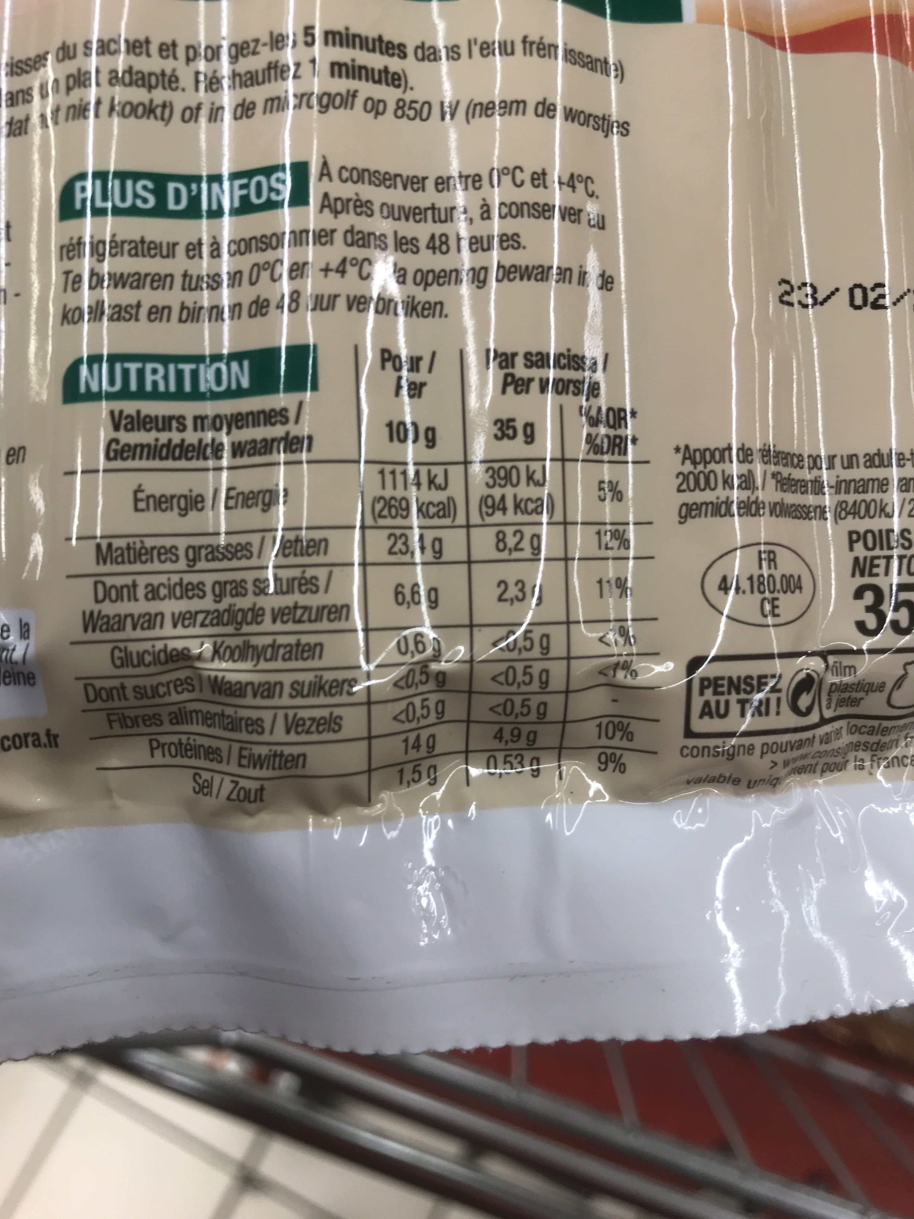 Cora Saucisses de volaille packshot
