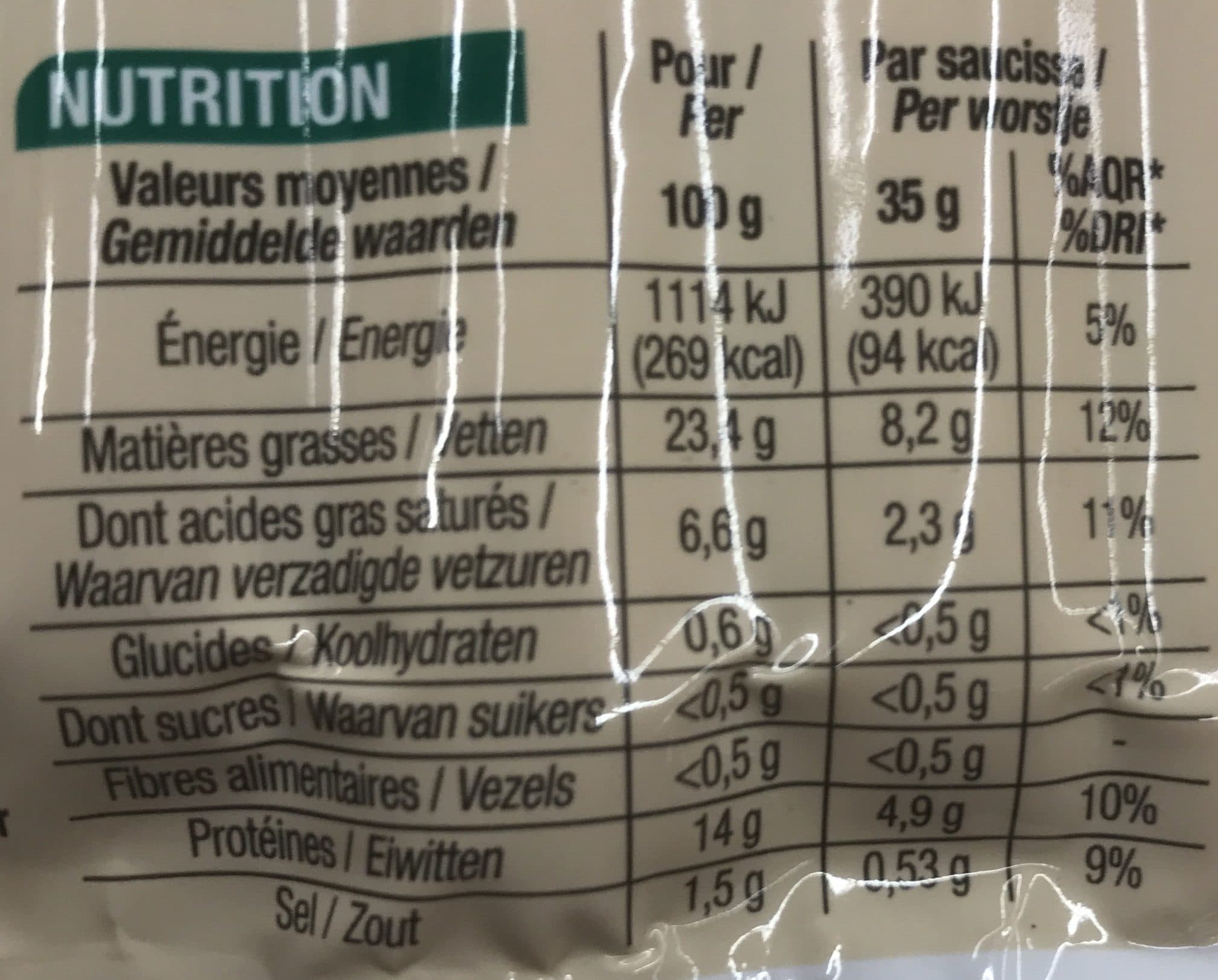 Cora Saucisses de volaille packshot