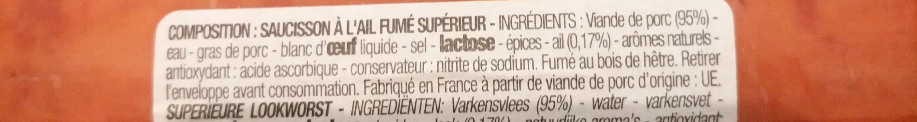 Cora Saucisson ail biseau fumé packshot