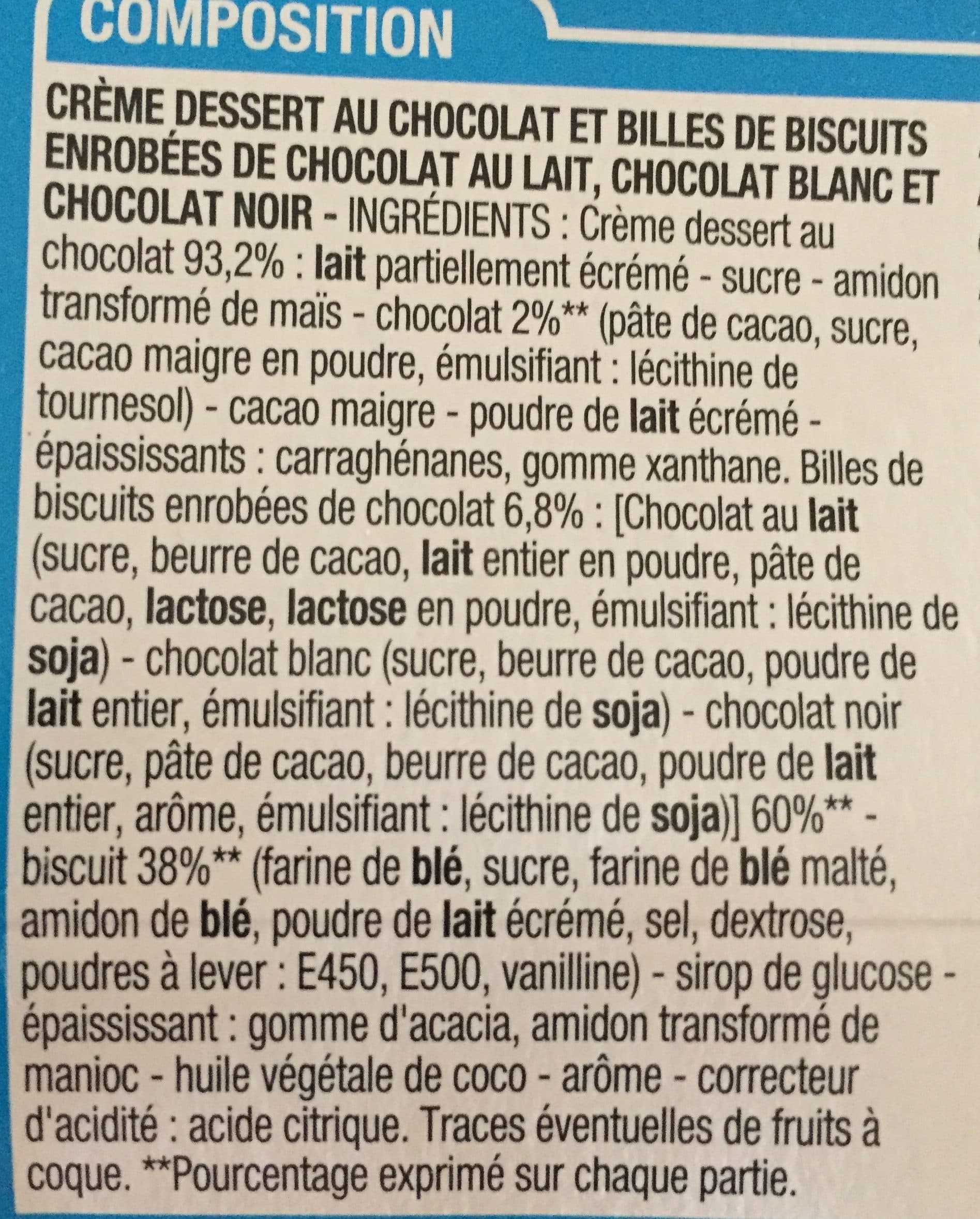 Cora Creme Dessert Choco Billes packshot