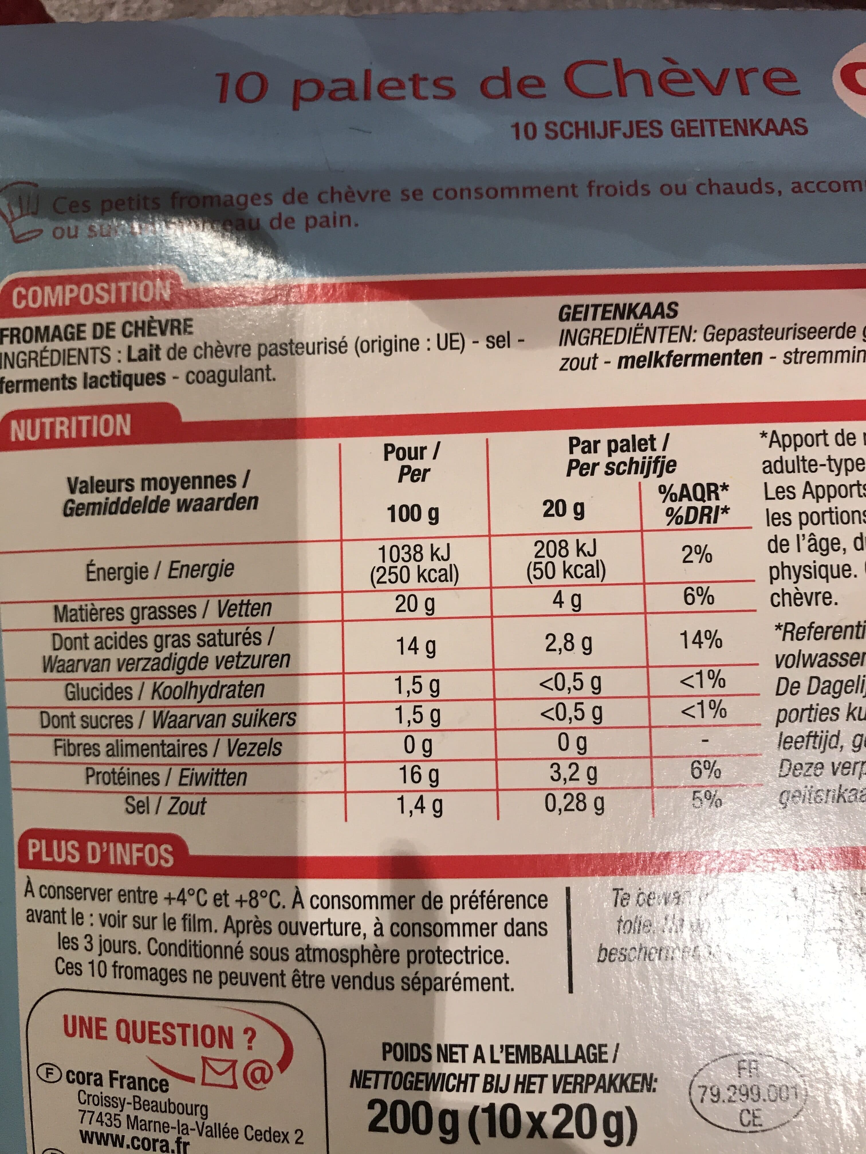 Cora Petits Palets de Chèvre packshot