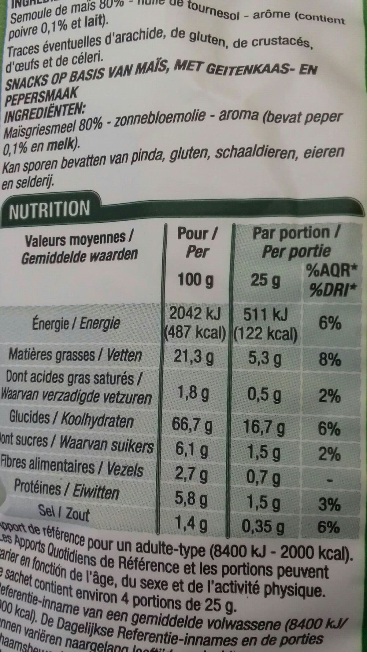 Cora Croustillants Goût Fromage de Chèvre Poivré packshot