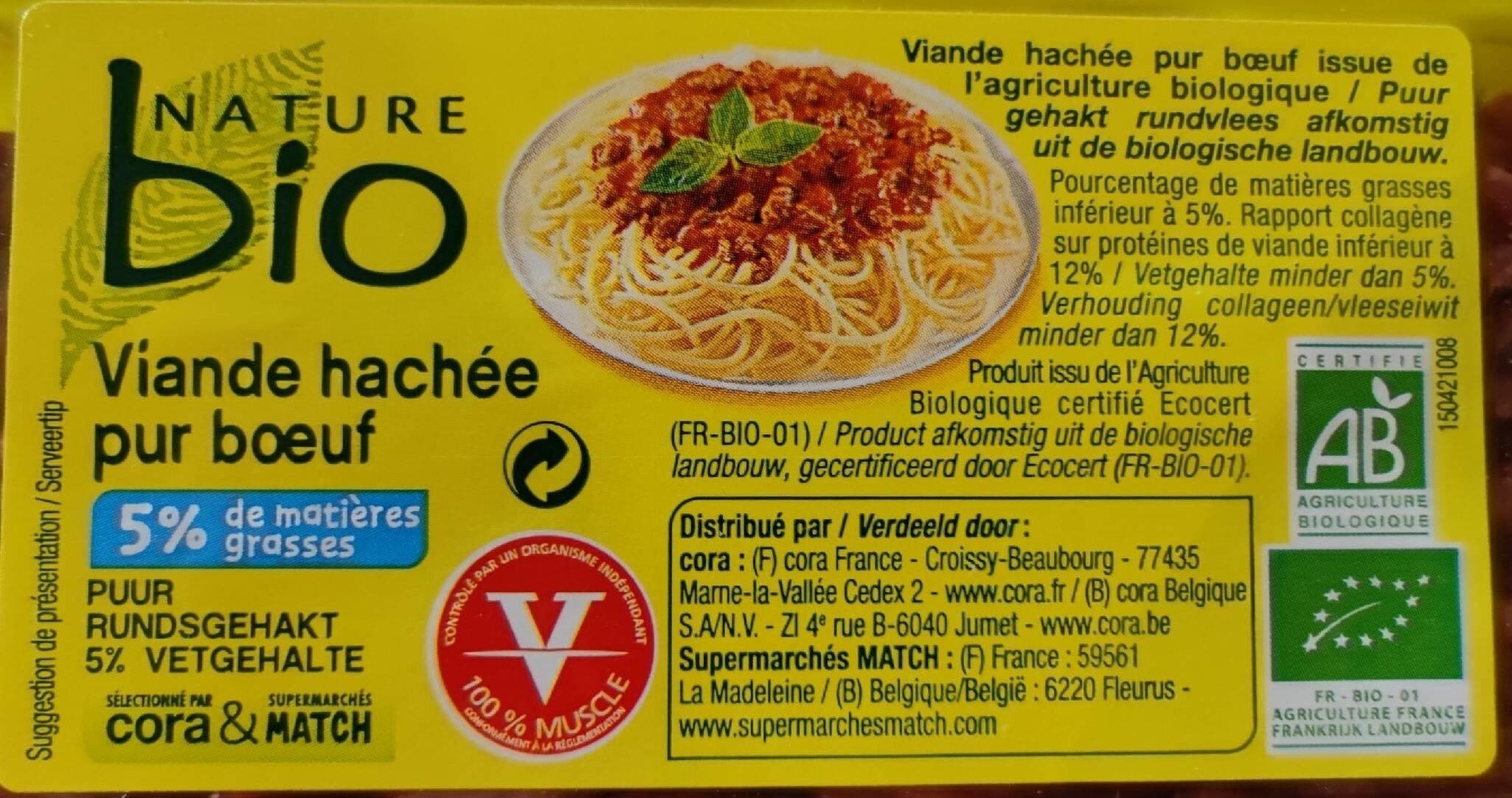 Cora Viande hachée pur boeuf (5% de matières grasses) packshot