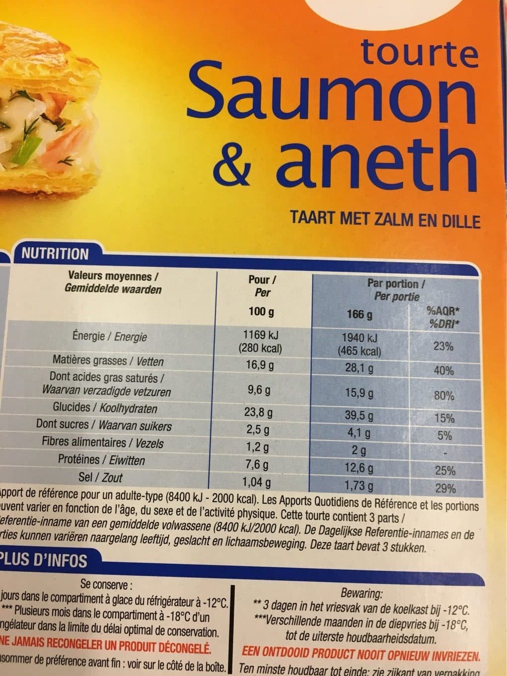 Cora Tourte au saumon et aneth packshot