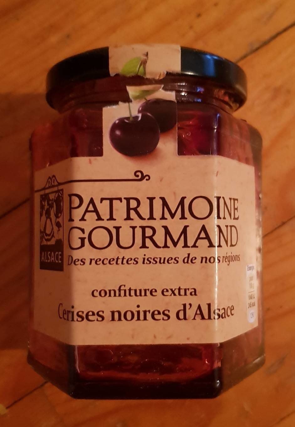 Patrimoine Gourmand Confiture extra - Cerises noires d'Alsace packshot