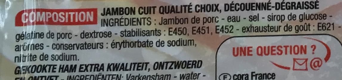 Cora Jambon choix sans couenne (lot de 2 sachets de 10 tranches) packshot