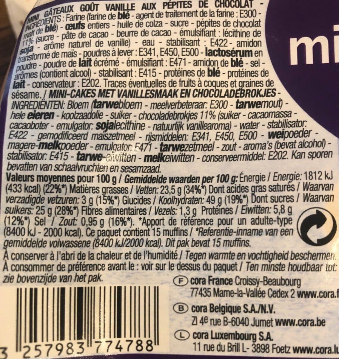 Cora Mini Muffins goût vanille packshot