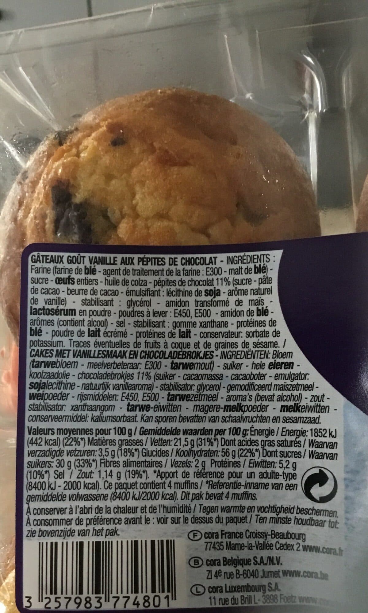 Cora Muffins goût vanille packshot