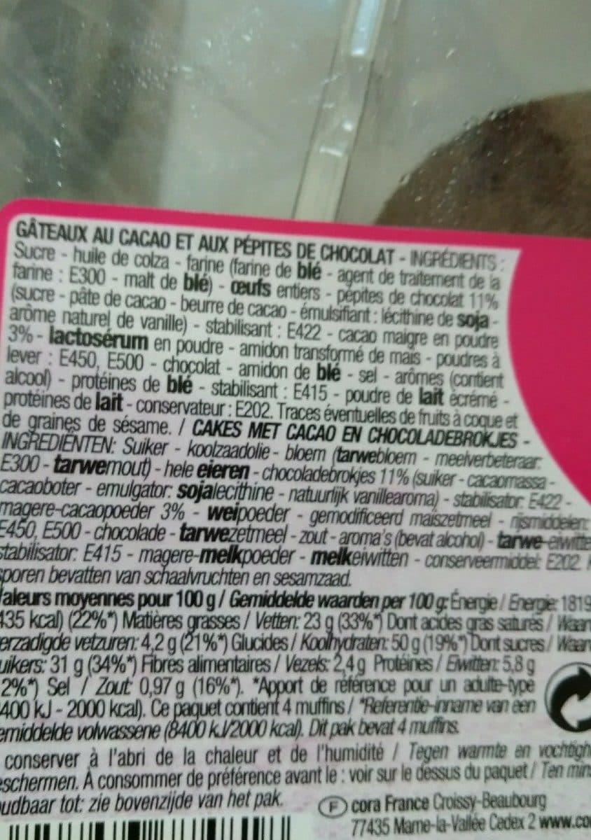 Cora Muffins goût Chocolat packshot