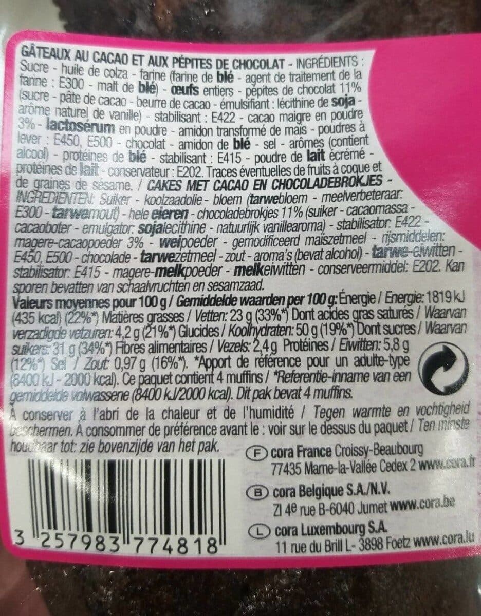 Cora Muffins goût Chocolat packshot