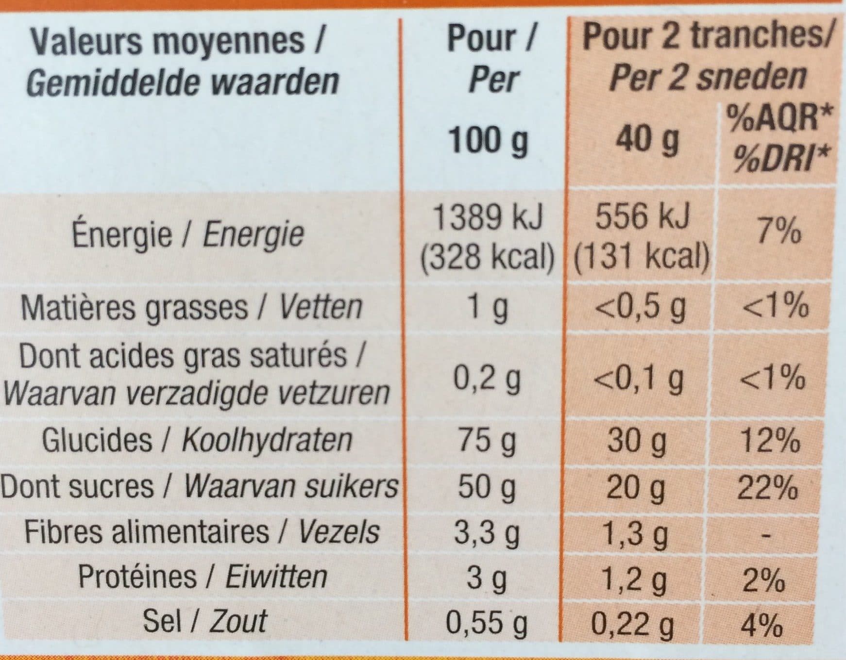 Cora Pain d'epices au sucre perlé packshot