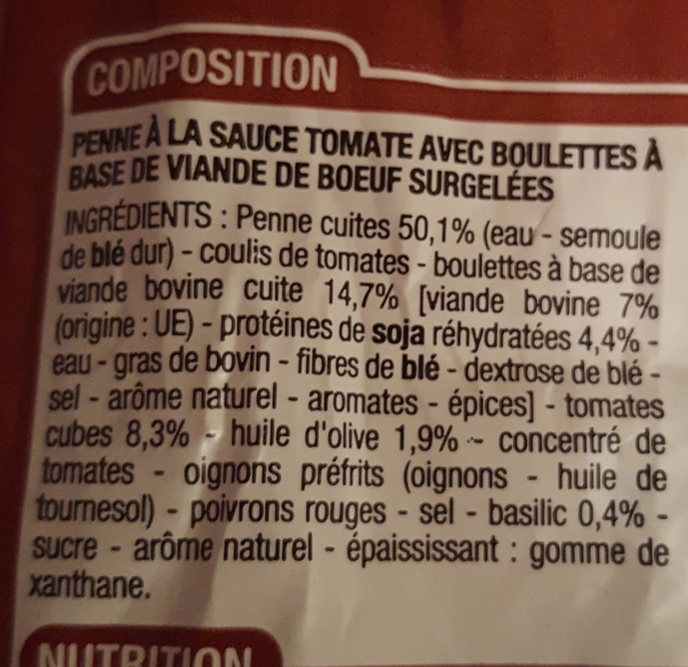 Cora Penne tomate et boulettes packshot