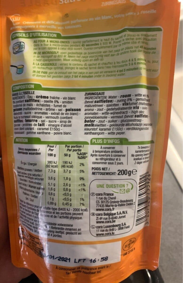 Cora Sauce oseille packshot
