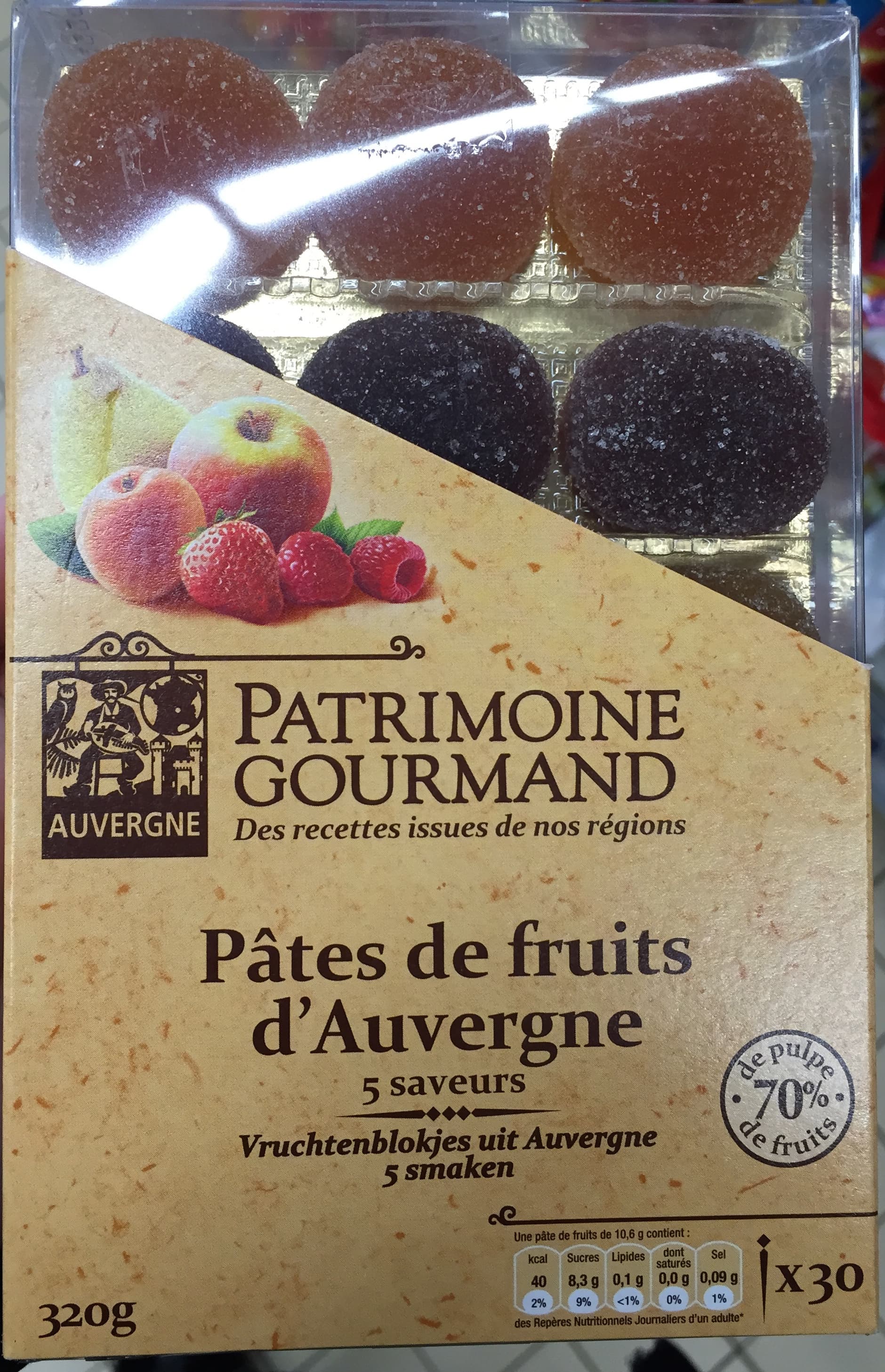 Patrimoine Gourmand Pâtes de fruits d'Auvergne 5 saveurs packshot