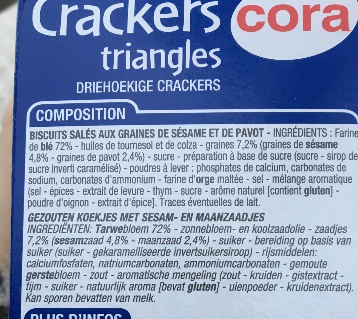 Cora Crackers Triangles packshot