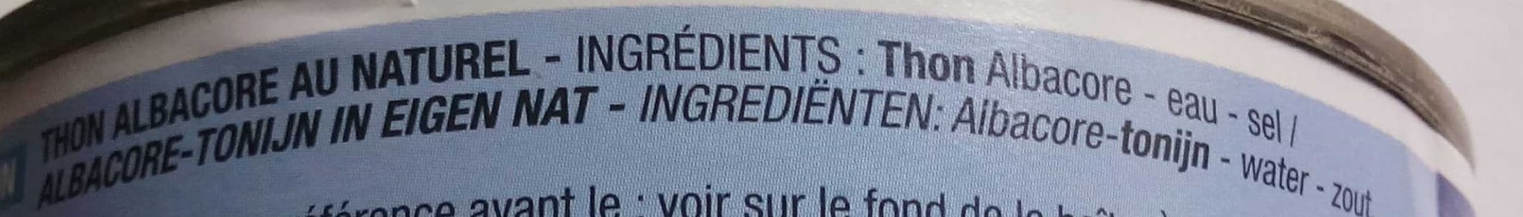 Cora Thon Albacore au naturel packshot