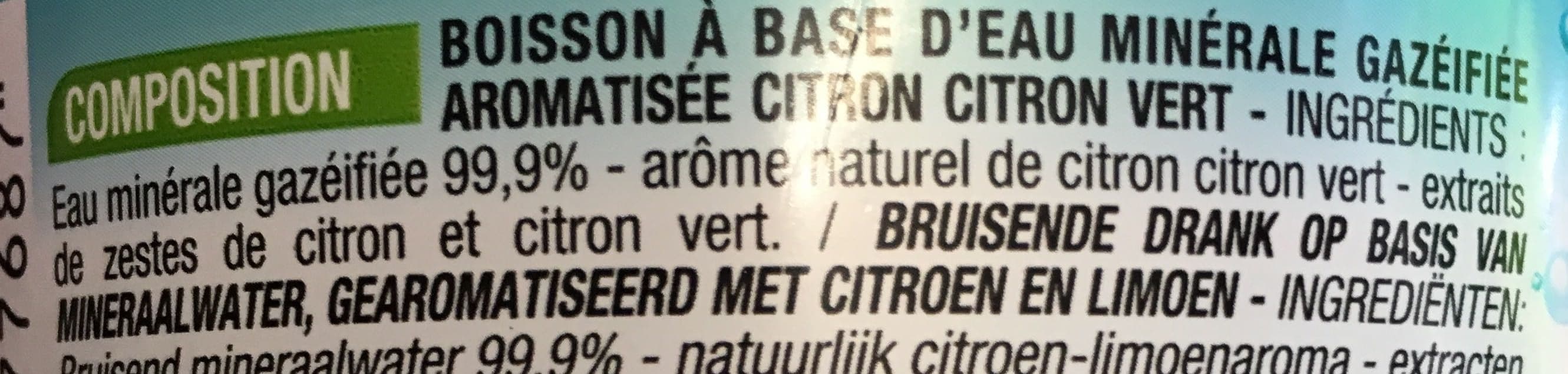 Cora Eau pétillante aromatisée Citron citron vert packshot
