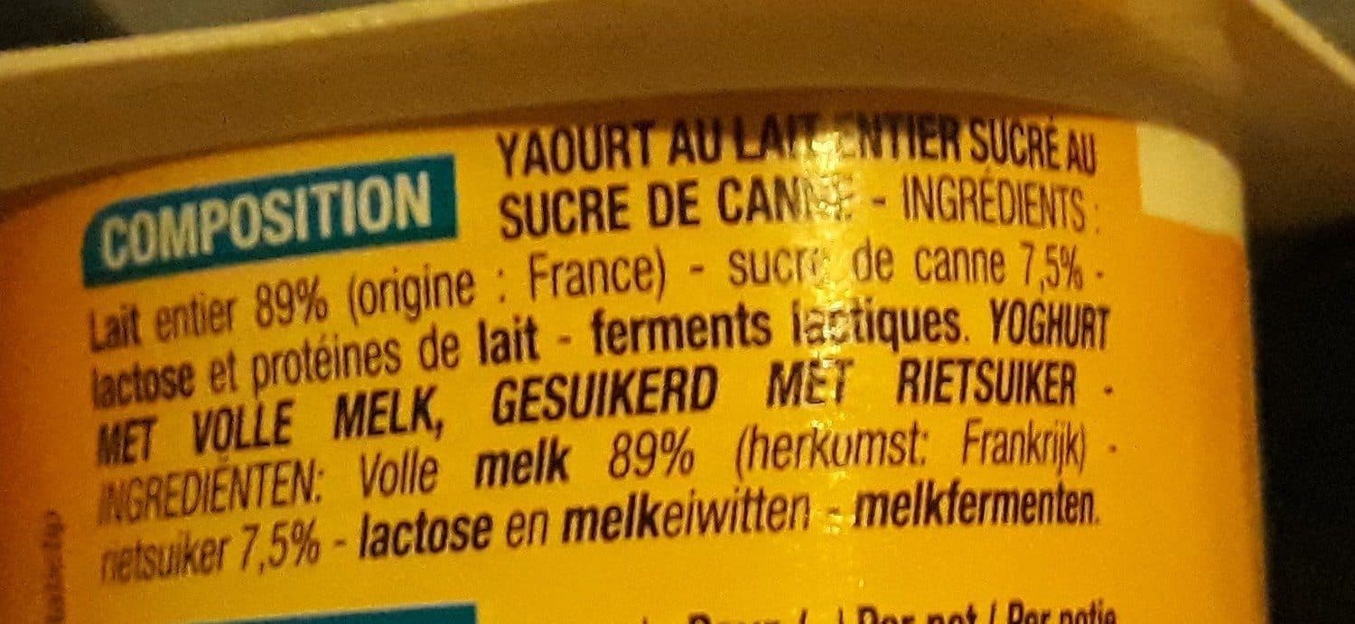 Cora Yaourt nature au sucre de canne packshot