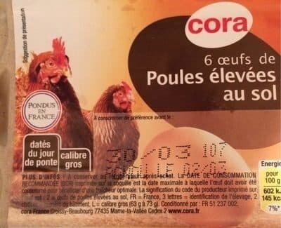 Cora Oeufs poules élevées au sol *6 packshot