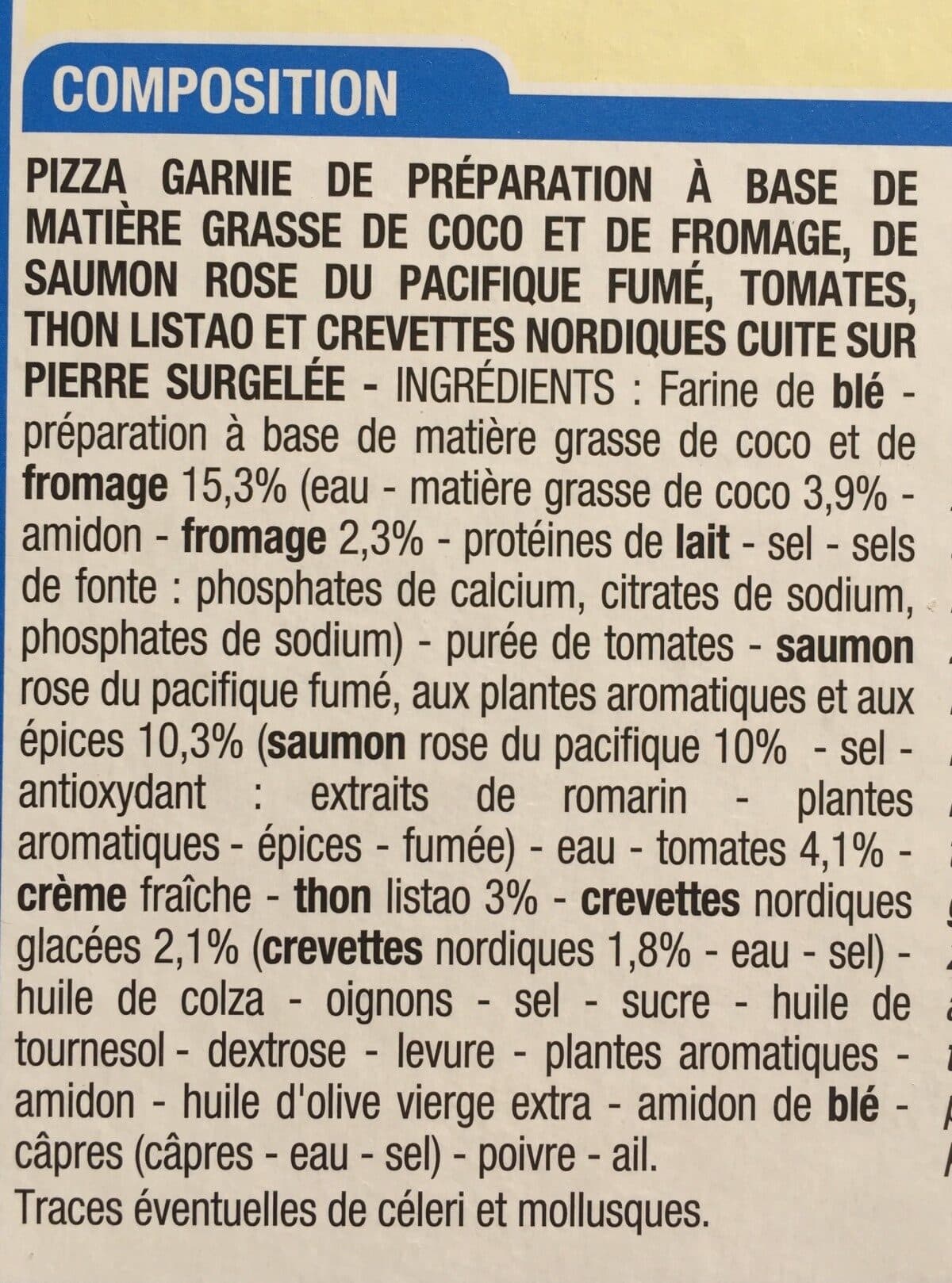 Cora Pizza du pêcheur packshot