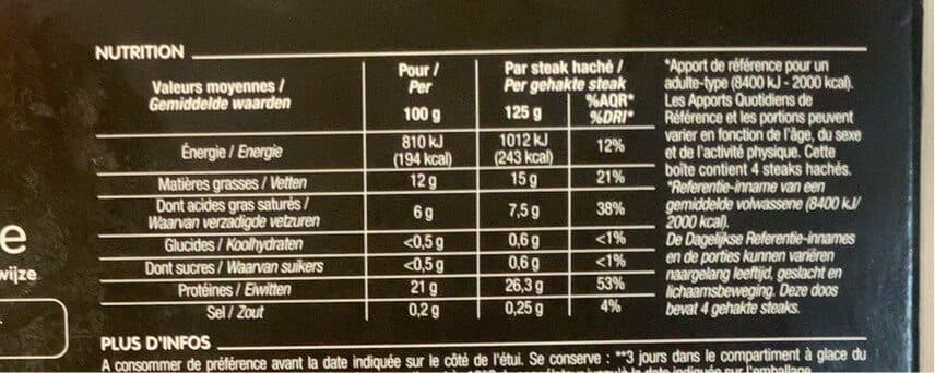 Cora degustation 4 Steaks hachés de Charolais façon bouchère 15% MG packshot