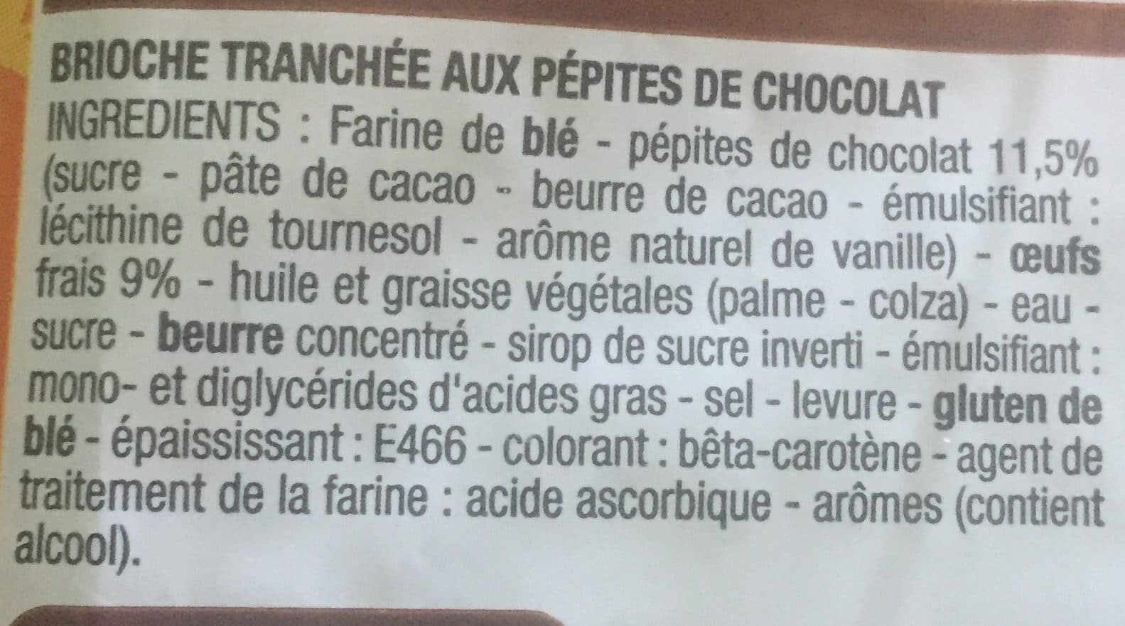 Cora Brioche Tranchée aux Pépites de Chocolat packshot