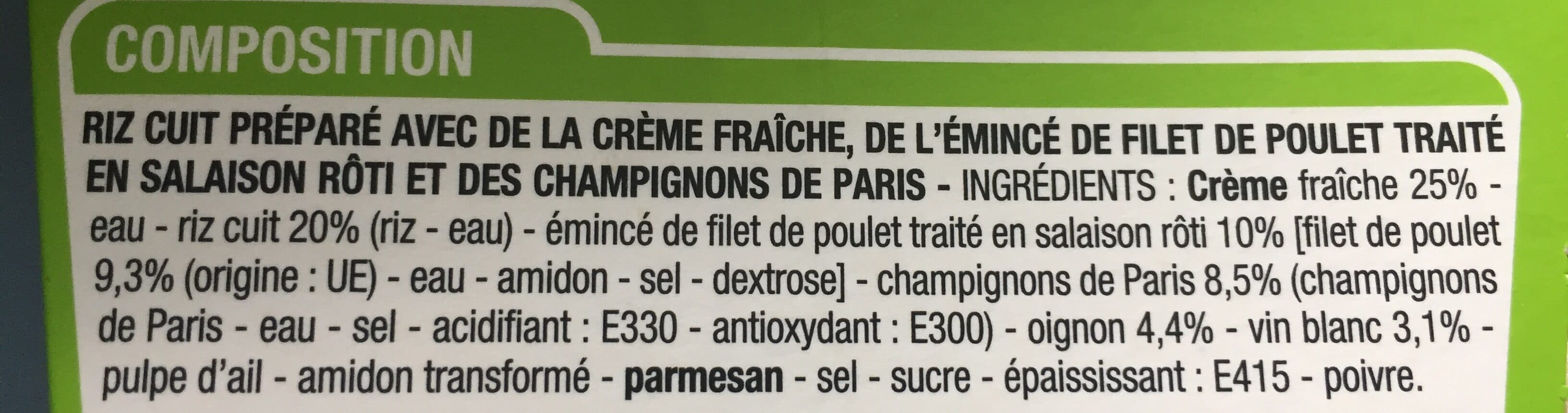 Cora Risotto au poulet et champignons packshot
