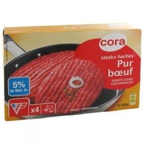 Cora Steaks hachés pur bœuf 5% packshot
