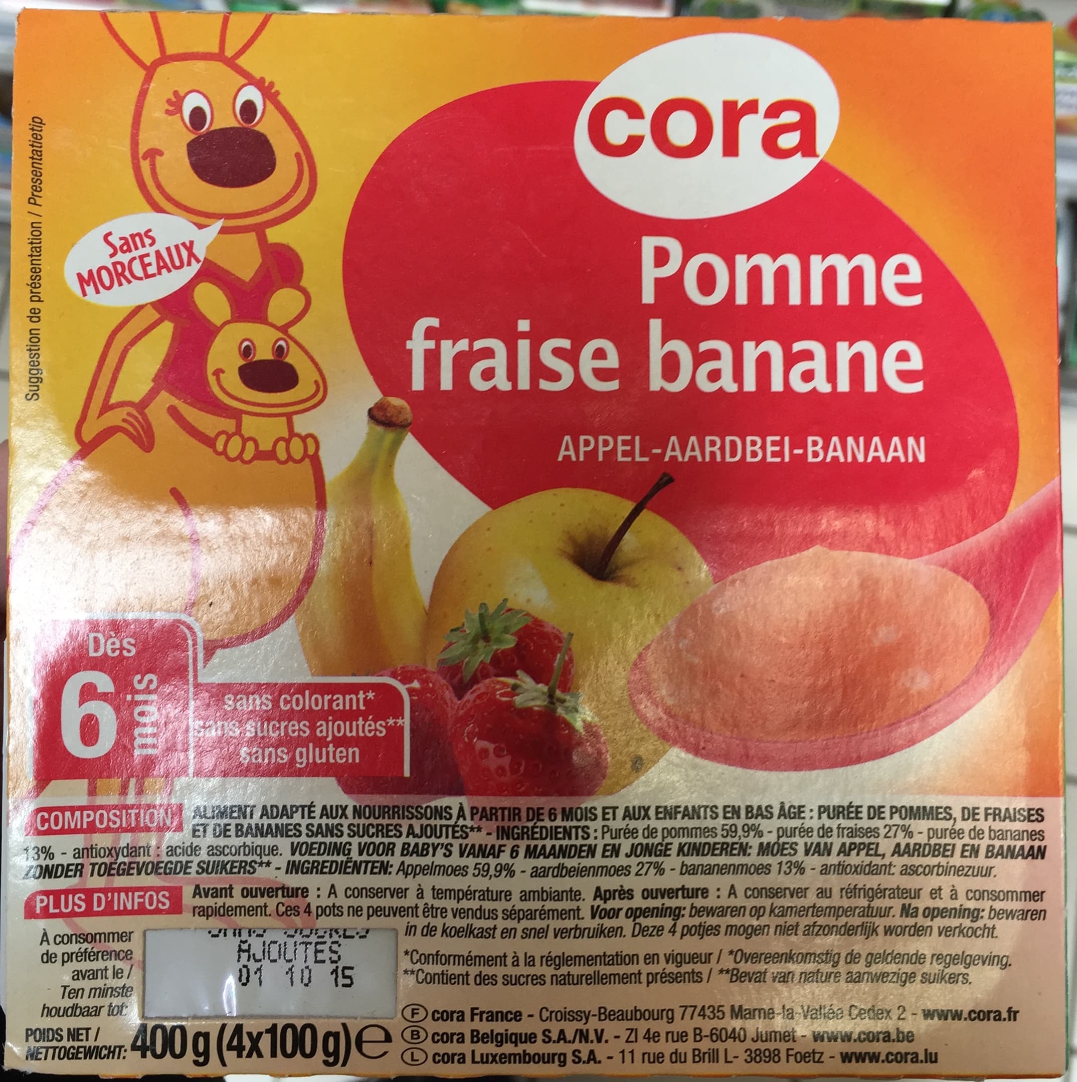 Cora Pomme fraise banane packshot