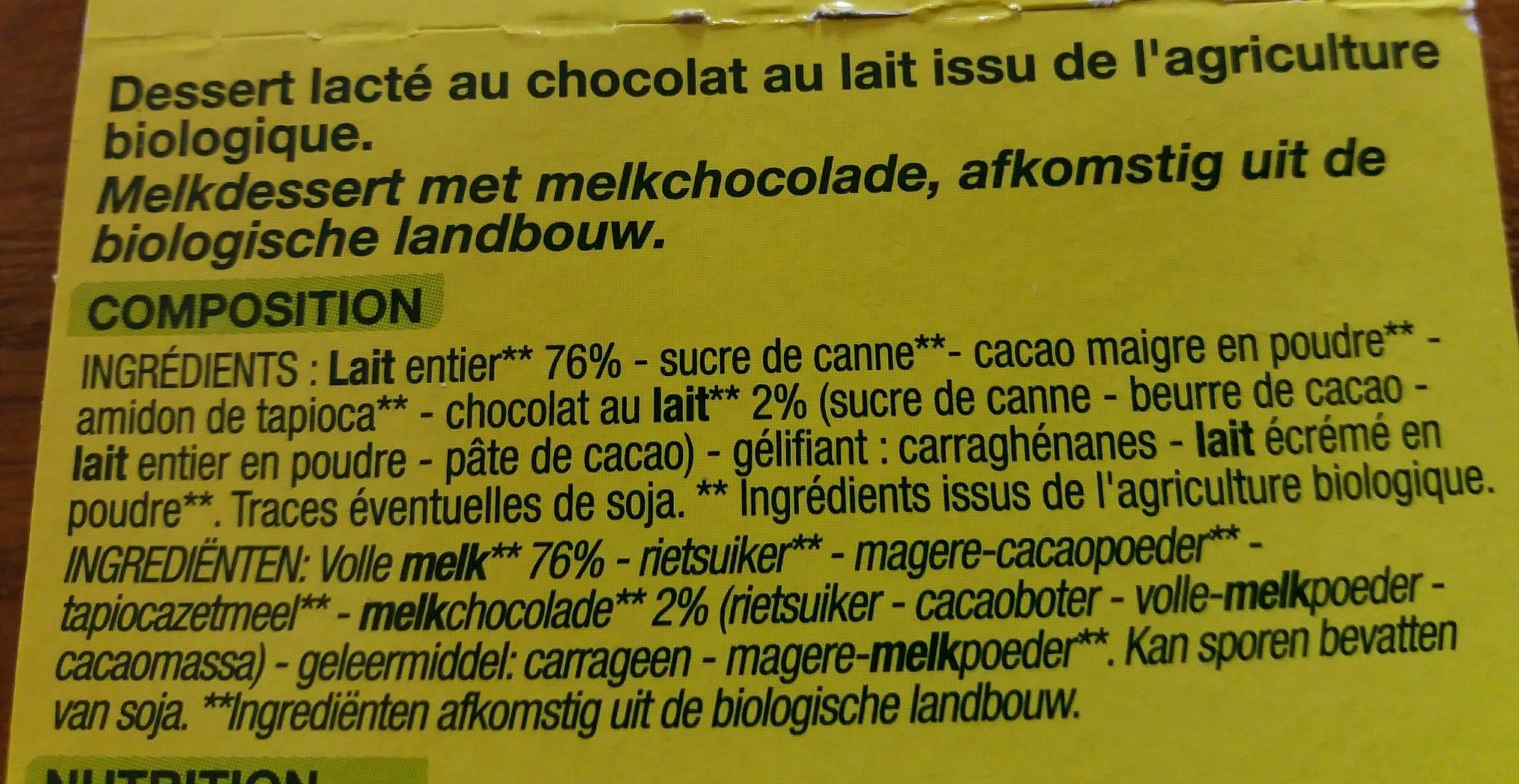 Bio Nature Crème dessert chocolat packshot