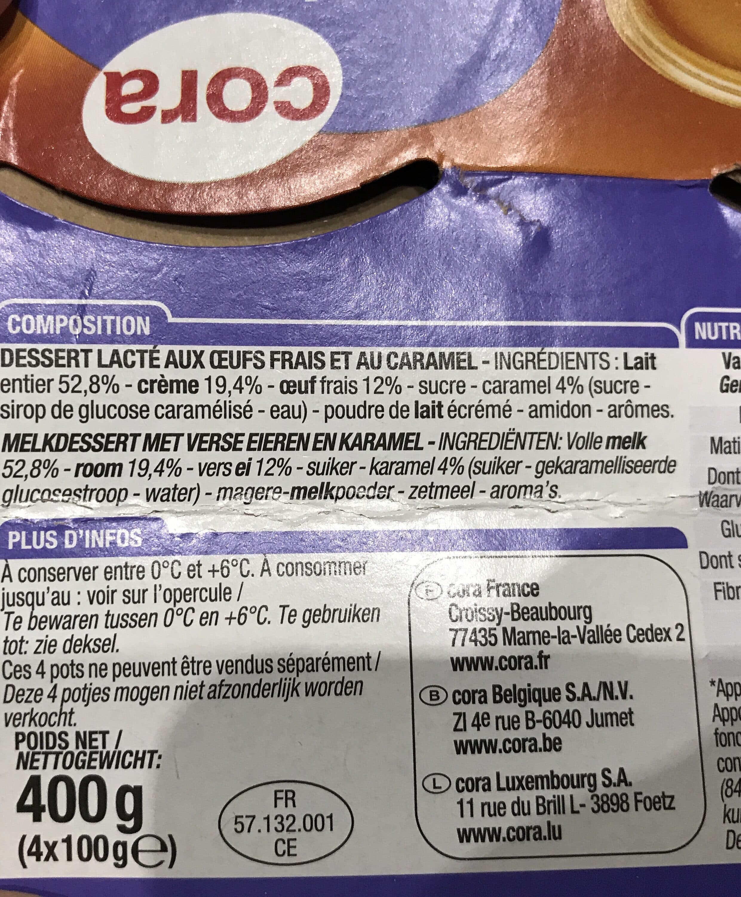 Cora Petits pot de crème caramel packshot