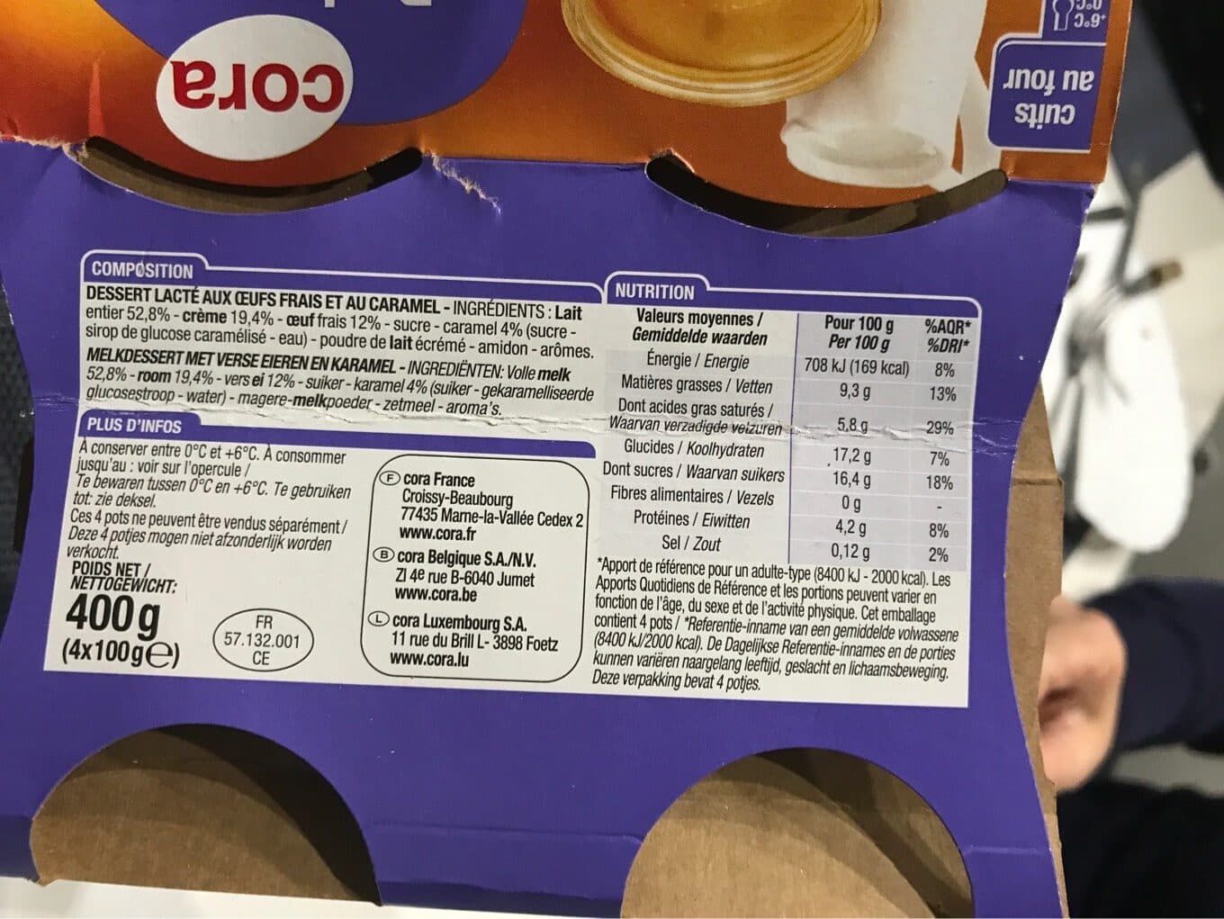 Cora Petits pot de crème caramel packshot