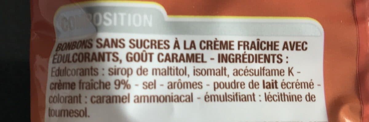 Cora Bonbons durs sans sucres gout caramel packshot