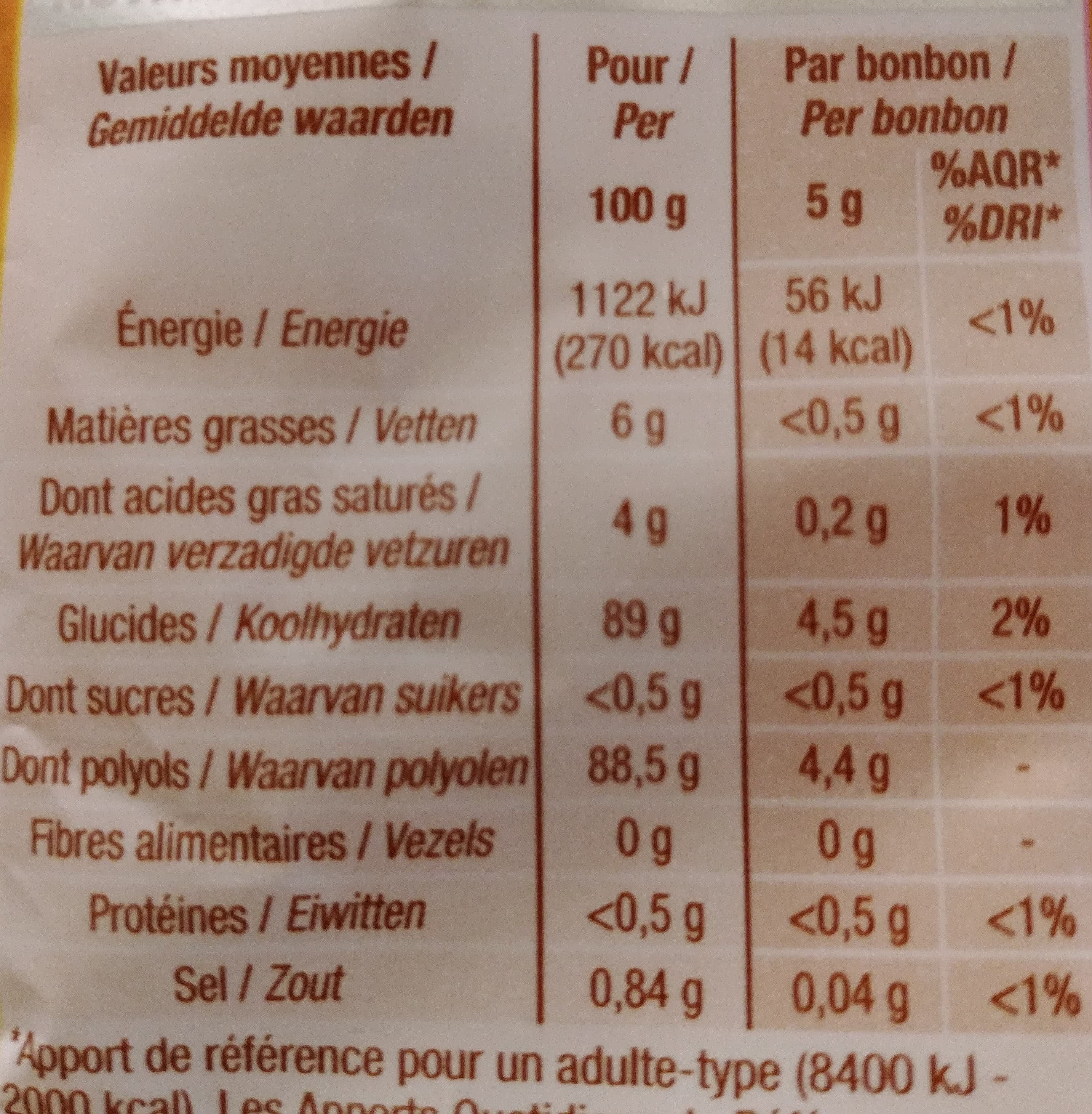 Cora Bonbons durs sans sucres gout caramel packshot