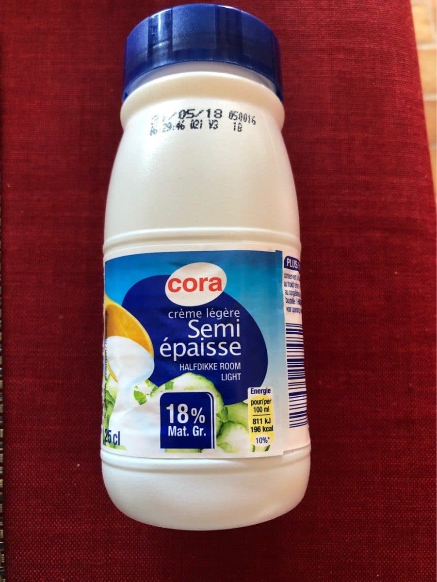 Cora Crème Légère Semi-Épaisse 18% packshot