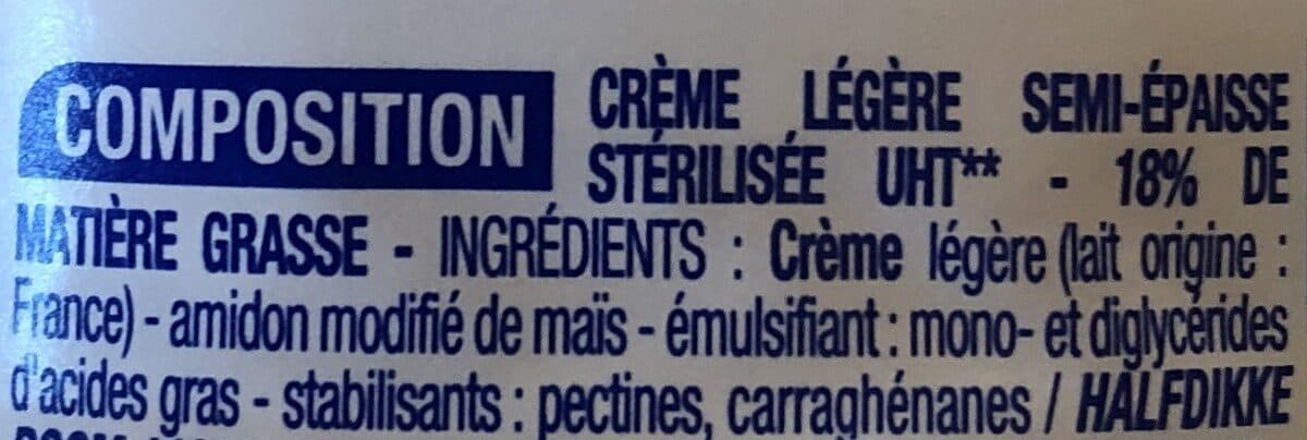 Cora Crème Légère Semi-Épaisse 18% packshot