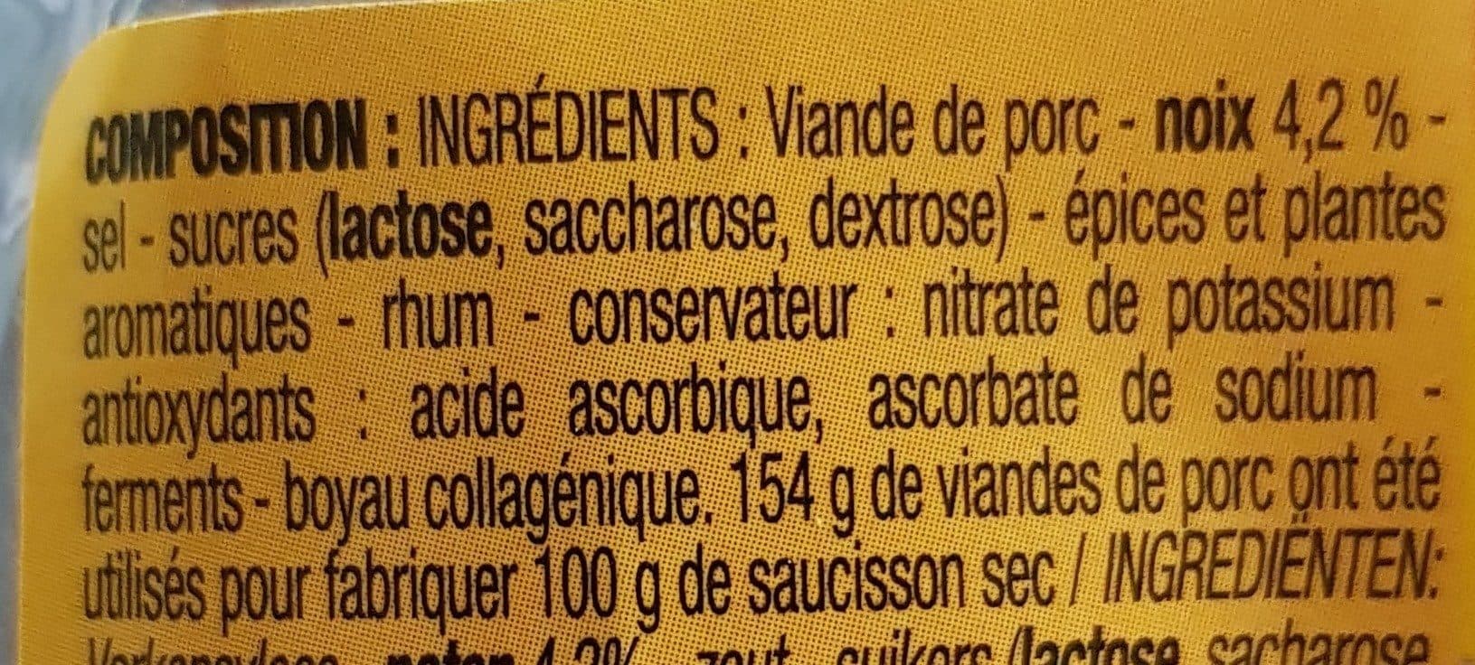 Cora Saucisson Sec Aux Noix Pur Porc packshot