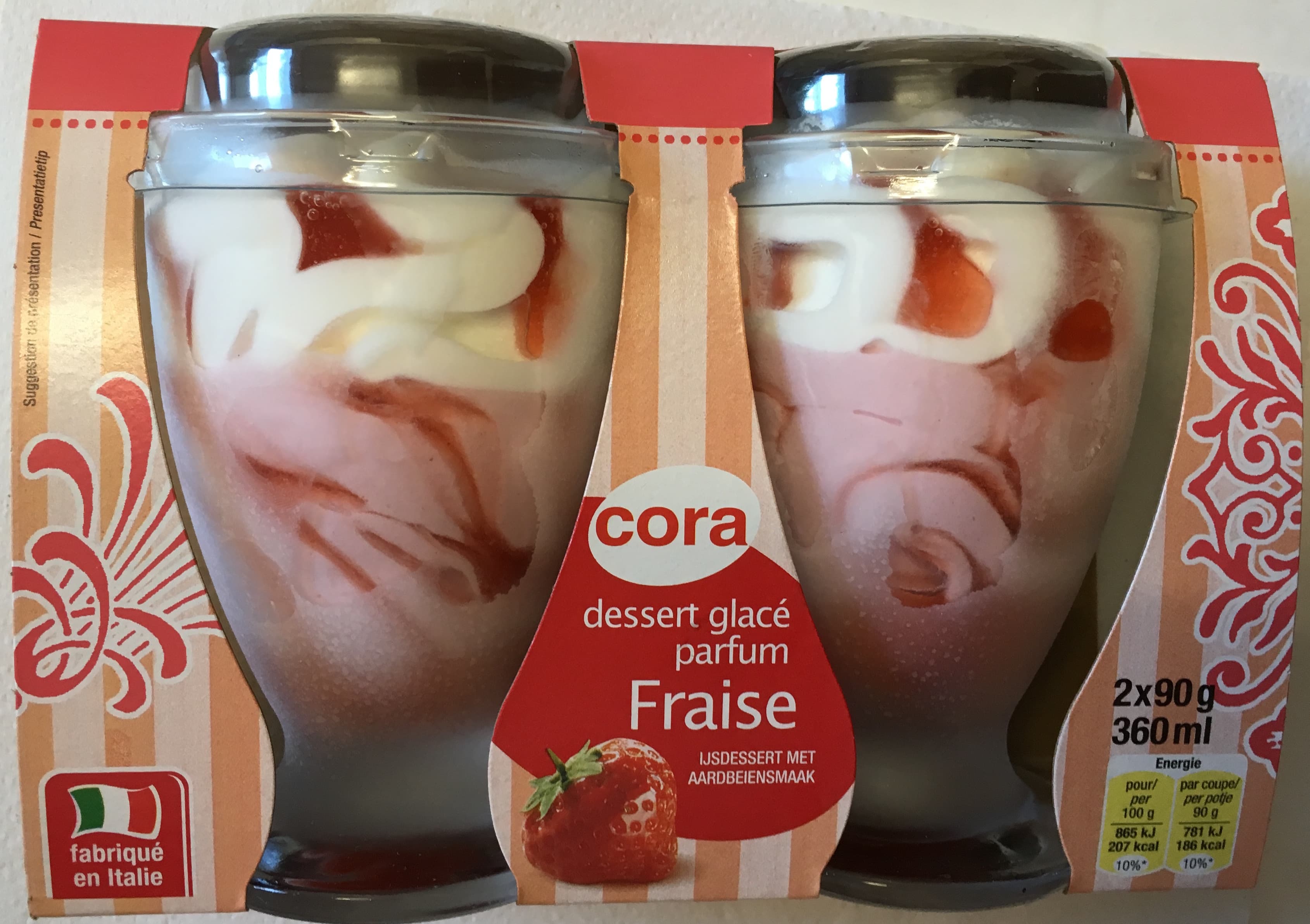 Cora Dessert glacé parfum Fraise packshot