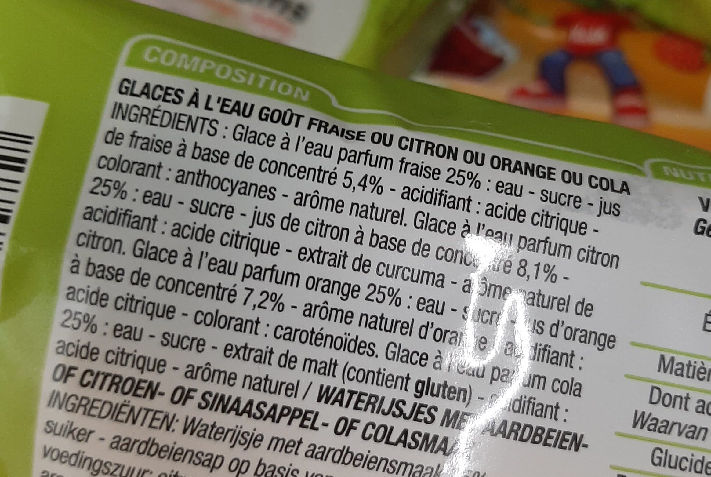 Cora Assortiment de glace parfums orange fraise citron cola packshot
