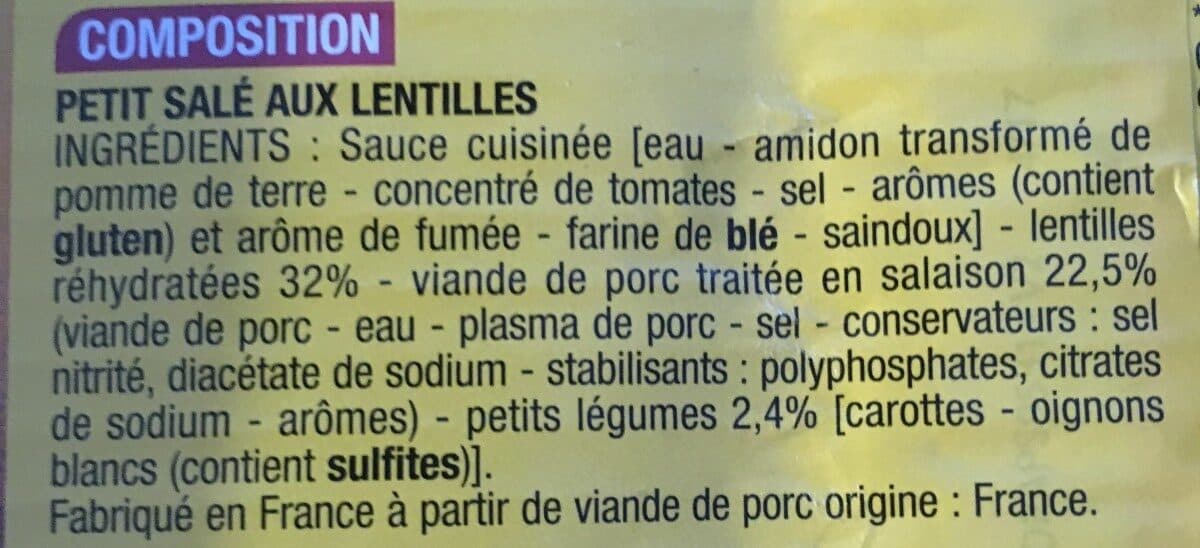 Cora Petit salé aux lentilles packshot