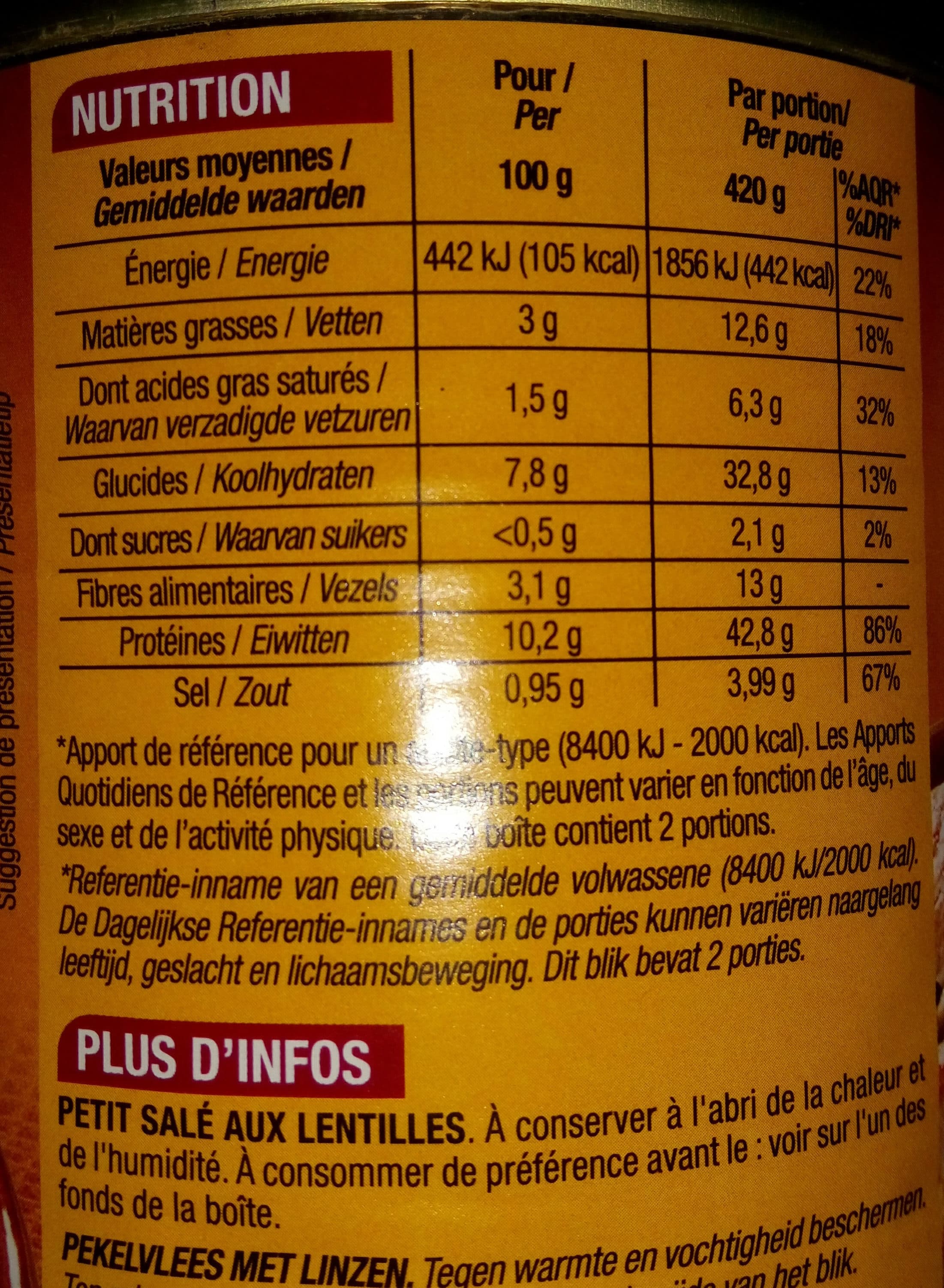 cora Petit salé aux lentilles packshot
