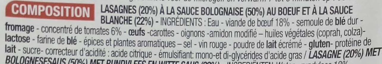 Cora Lasagnes Bolognaises packshot