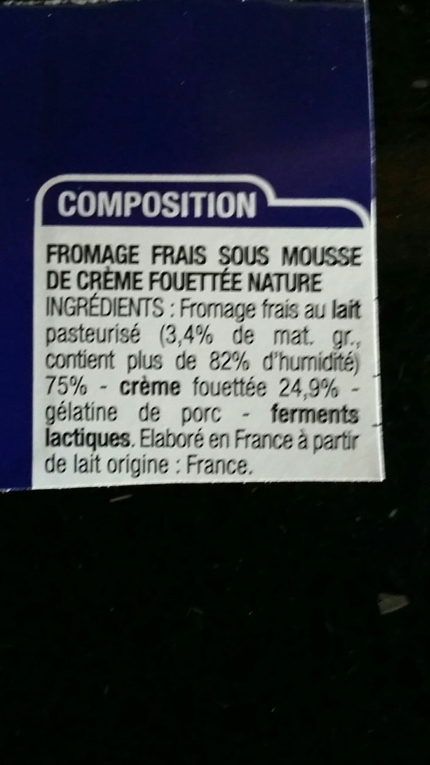 Cora Mousse de crème fouettée sur lit de fromage frais packshot