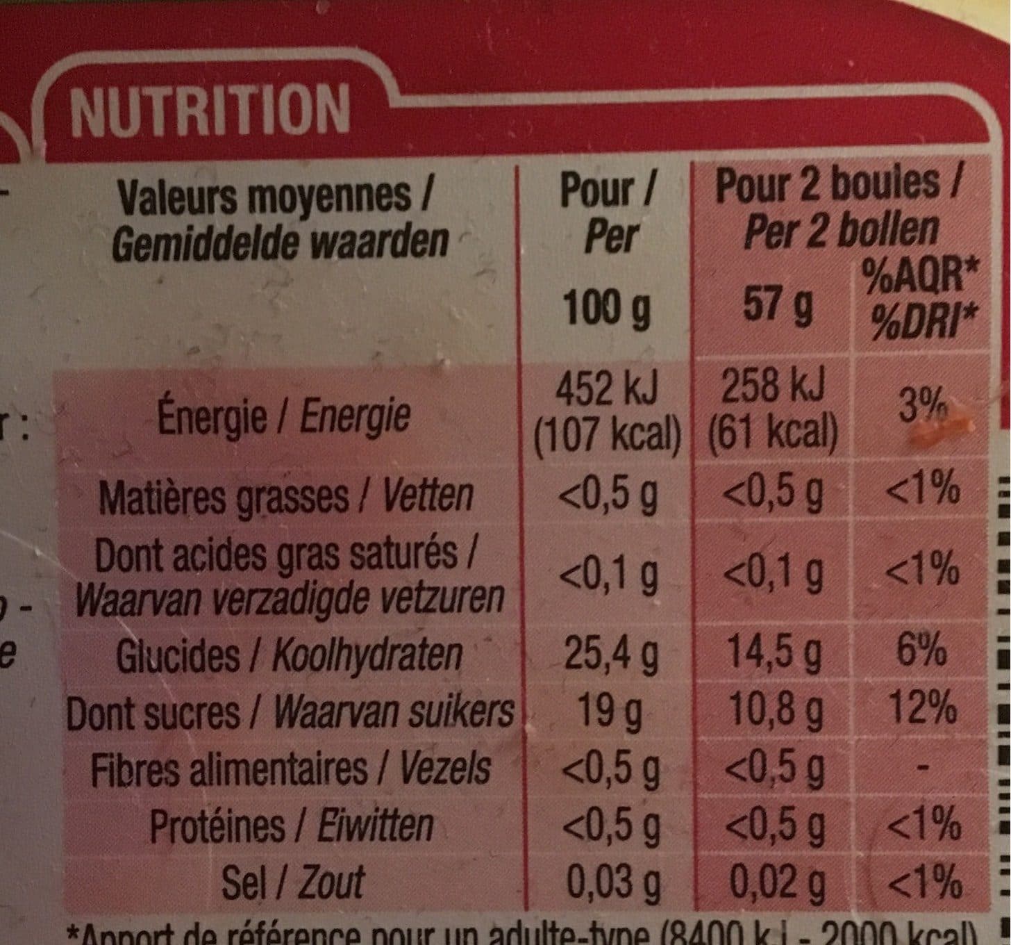 Cora Sorbet fraise packshot